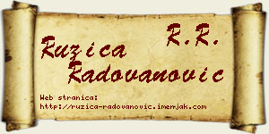 Ružica Radovanović vizit kartica